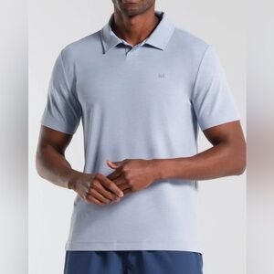 Municipal SPORTCROSS QL POLO Men Large Ash Blue golf preppy Mark Wahlburg comfy